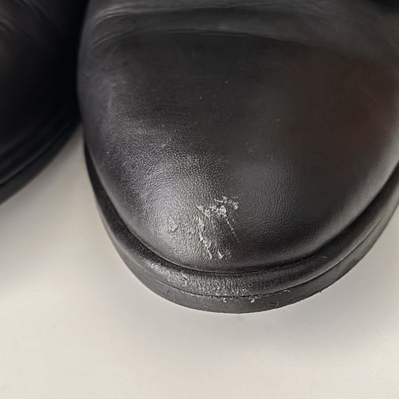 Via Spiga Booties Wrap Buckle Moto Biker Leather Block Heel Boot Fold Over Flaw - Picture 14 of 17
